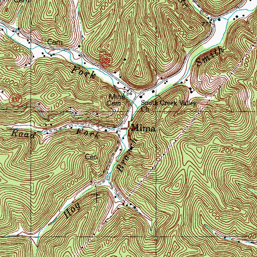 Topographic Map of Mima Post Office (historical), KY