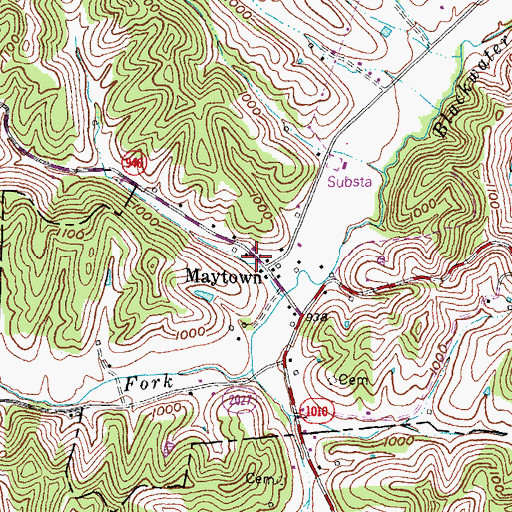 Topographic Map of Morgan Post Office (historical), KY