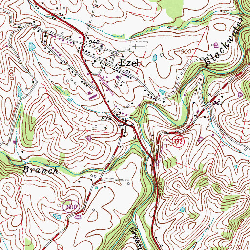 Topographic Map of Murphy Post Office (historical), KY