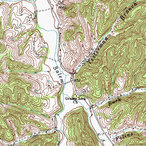 Topographic Map of Nickell Post Office (historical), KY