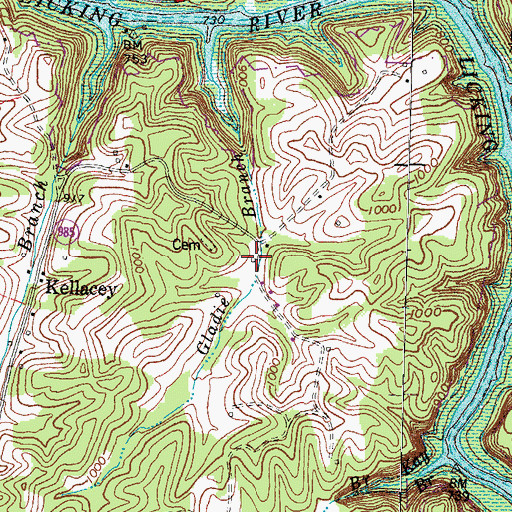 Topographic Map of Peyton School (historical), KY