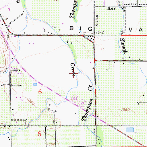 Topographic Map of Thompson Creek, CA