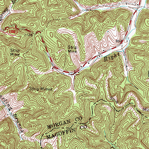 Topographic Map of Piedmont Post Office, KY