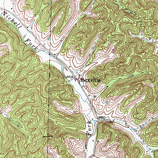 Topographic Map of Rexville Post Office (historical), KY