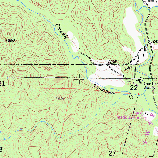 Topographic Map of Thompson Creek, CA