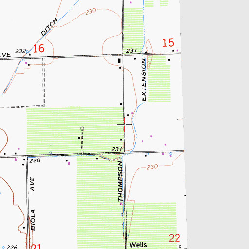 Topographic Map of Thompson Extension Canal, CA