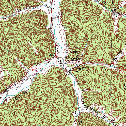Topographic Map of Caney School (historical), KY