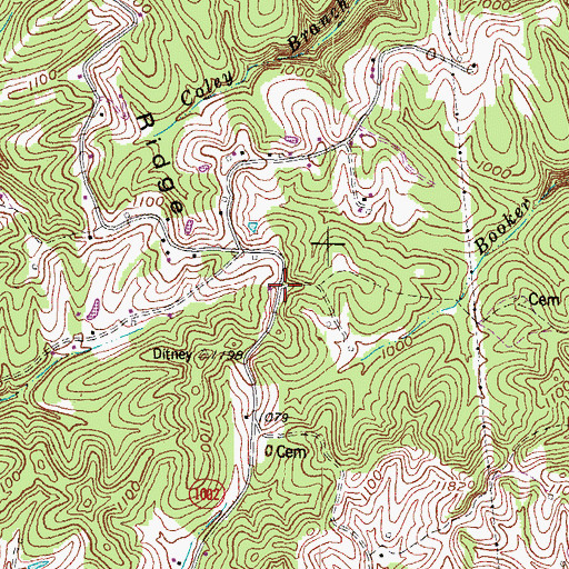 Topographic Map of Ditney School (historical), KY