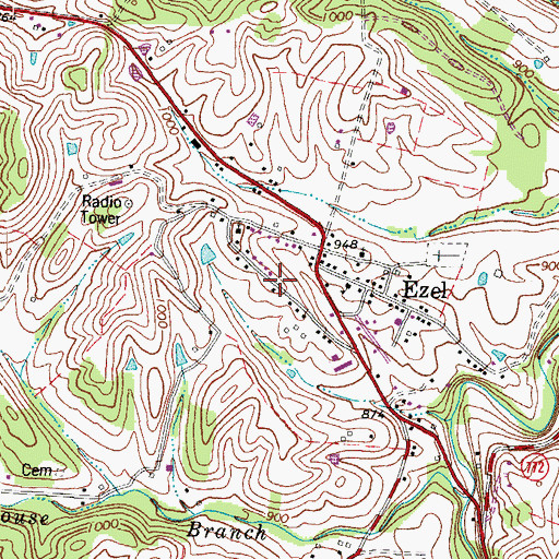Topographic Map of Ezel School, KY