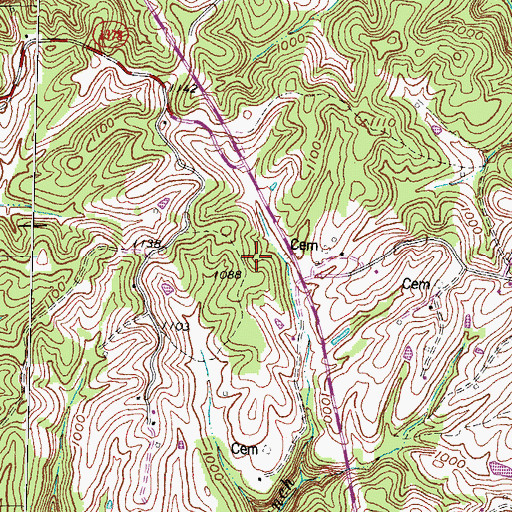 Topographic Map of Hickory School (historical), KY