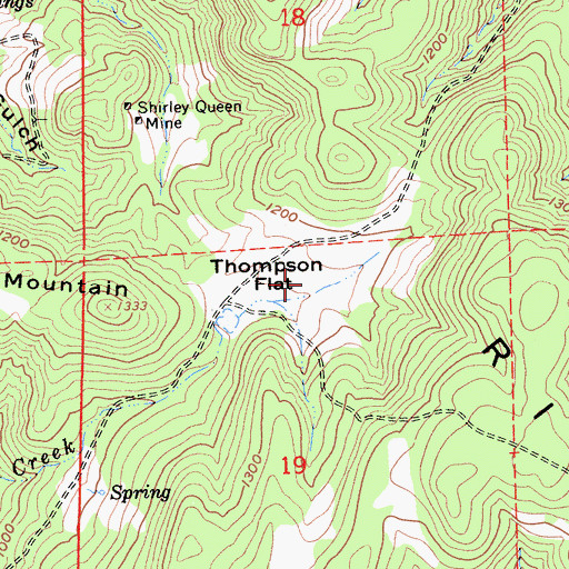 Topographic Map of Thompson Flat, CA