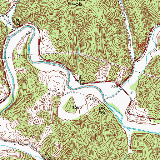 Topographic Map of Lennox School, KY