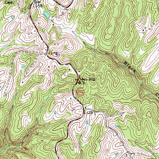 Topographic Map of Oak Hill School (historical), KY