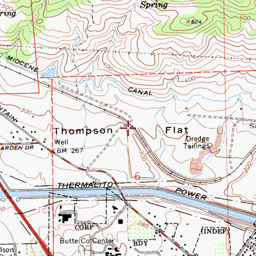 Topographic Map of Thompson Flat, CA