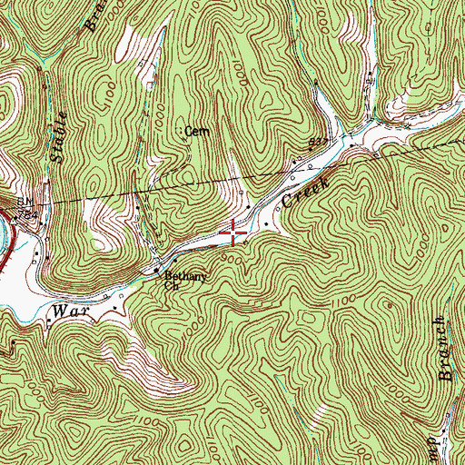 Topographic Map of War Creek School (historical), KY