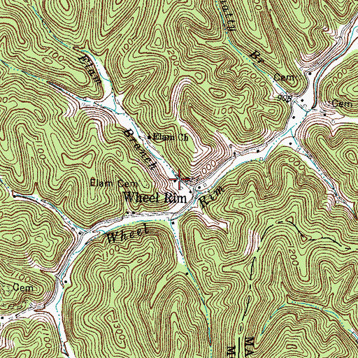 Topographic Map of Wheel Rim School (historical), KY