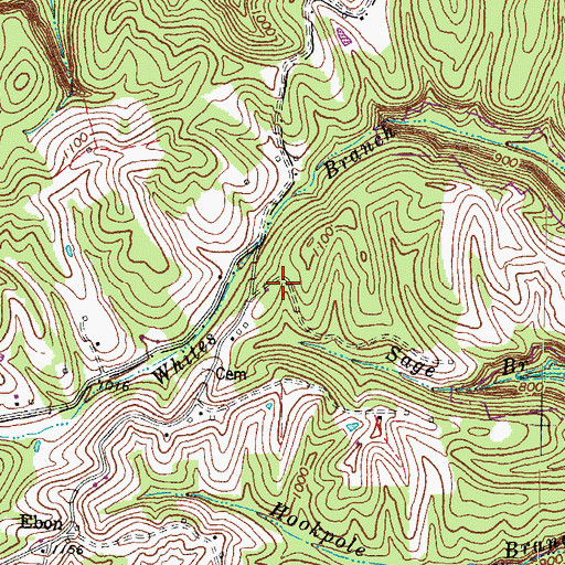 Topographic Map of Whites Branch School (historical), KY