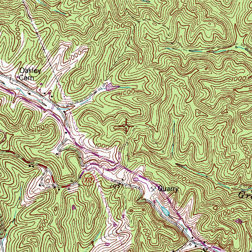 Topographic Map of McClannahan Hill, KY