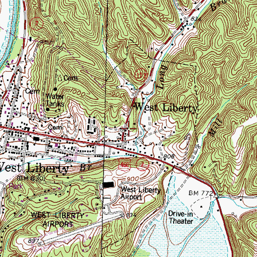 Topographic Map of Park Hill, KY