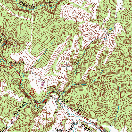 Topographic Map of Winding Stairs, KY