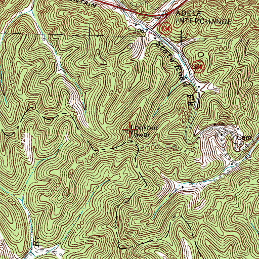 Topographic Map of Ezel Lookout Tower, KY