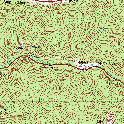 Topographic Map of Hosea Post Office (historical), KY