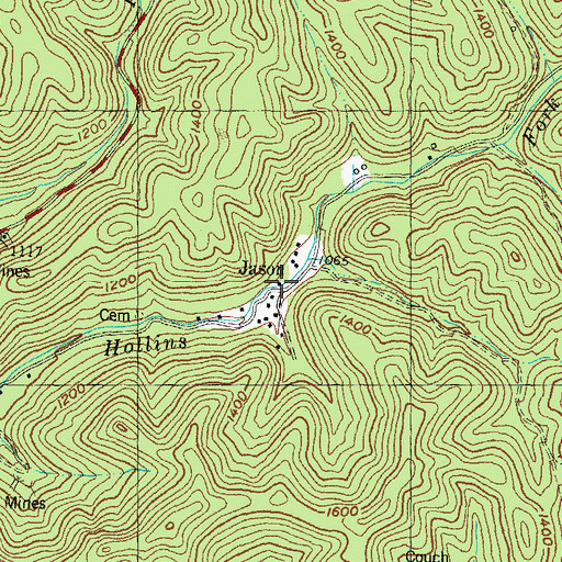 Topographic Map of Jason Post Office (historical), KY