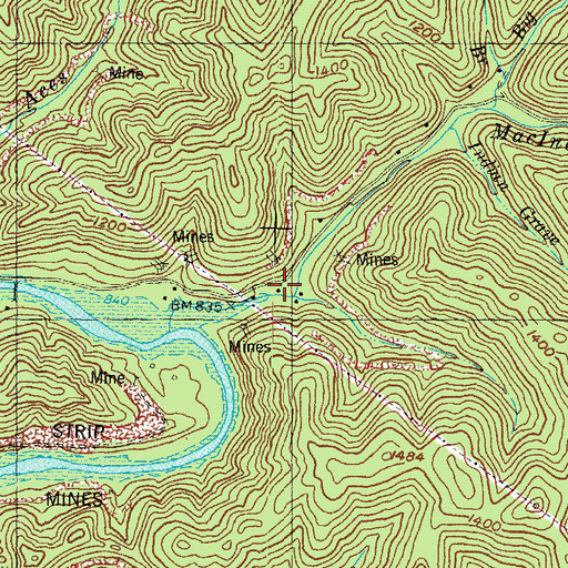Topographic Map of Lower McIntosh (historical), KY