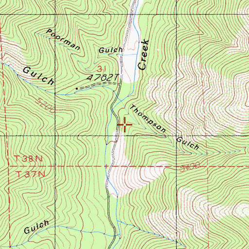 Topographic Map of Thompson Gulch, CA
