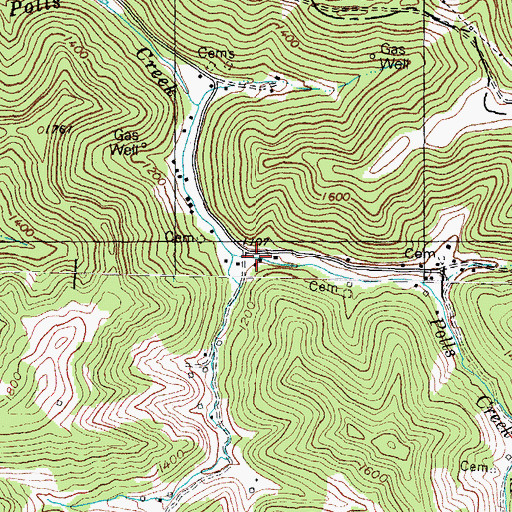 Topographic Map of Middle Poll Creek School (historical), KY