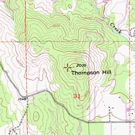 Topographic Map of Thompson Hill, CA