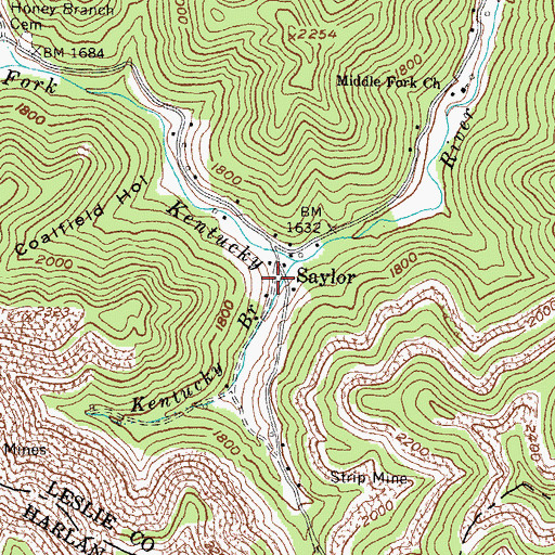 Topographic Map of Saylor School (historical), KY