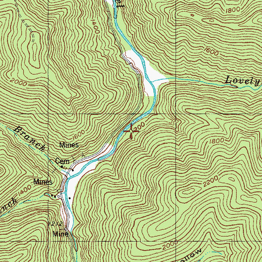 Topographic Map of Shell Post Office (historical), KY