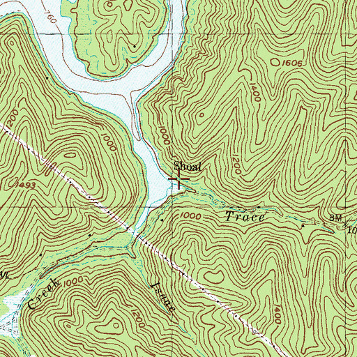 Topographic Map of Shoal Post Office (historical), KY