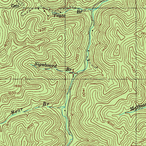 Topographic Map of Sinda Post Office (historical), KY