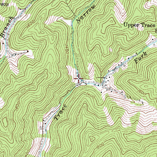 Topographic Map of Trace Fork School (historical), KY