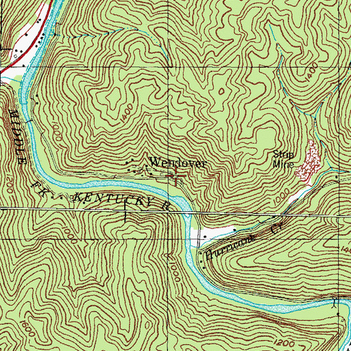 Topographic Map of Wendover Post Office, KY