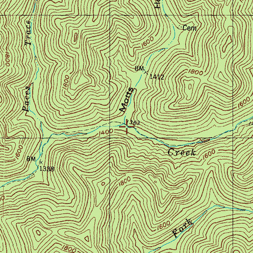 Topographic Map of Whiting Post Office (historical), KY