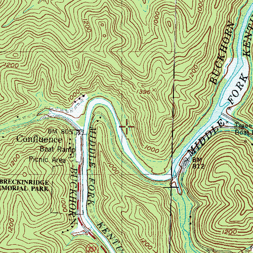 Topographic Map of Wilder Branch School, KY