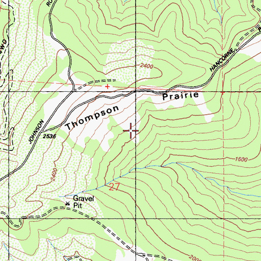 Topographic Map of Thompson Prairie, CA