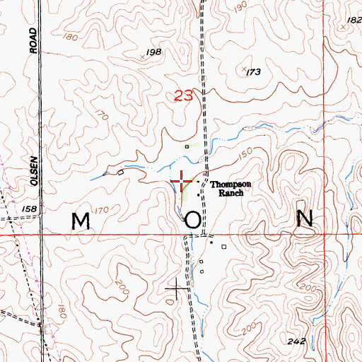 Topographic Map of Thompson Ranch, CA