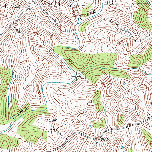 Topographic Map of Brushy Fork, KY