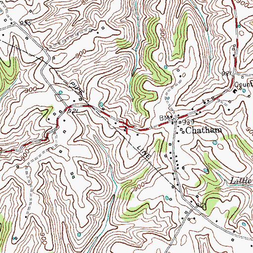 Topographic Map of Chatham Church of Christ (historical), KY