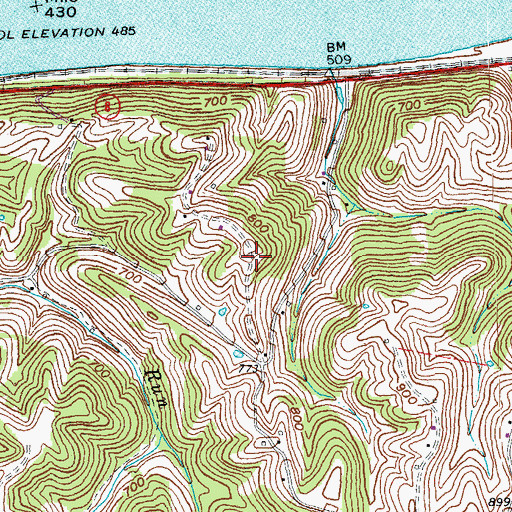 Topographic Map of County Alms Poor House (historical), KY
