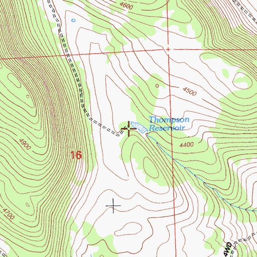 Topographic Map of Thompson Reservoir, CA