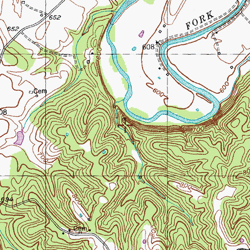 Topographic Map of Fallen Rock (historical), KY