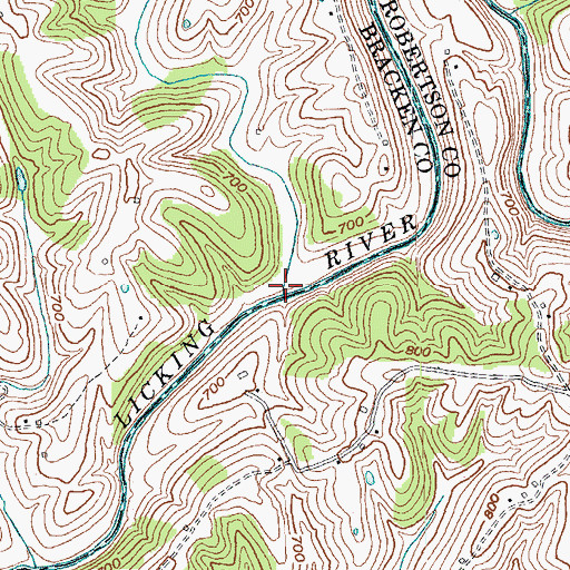 Topographic Map of Flat Run, KY
