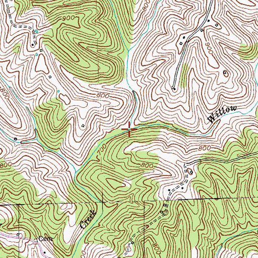 Topographic Map of Logans Branch, KY