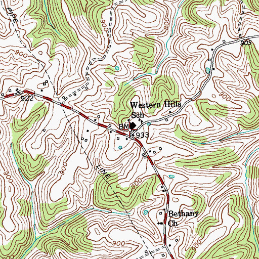 Topographic Map of Morris Post Office (historical), KY