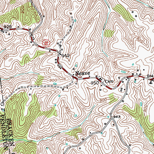 Topographic Map of Neave Post Office (historical), KY